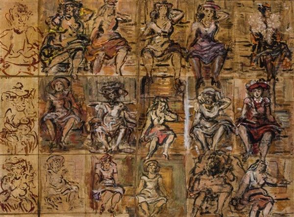 Seated Subway Figures - view 1
