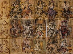 Seated Subway Figures by Reginald Marsh