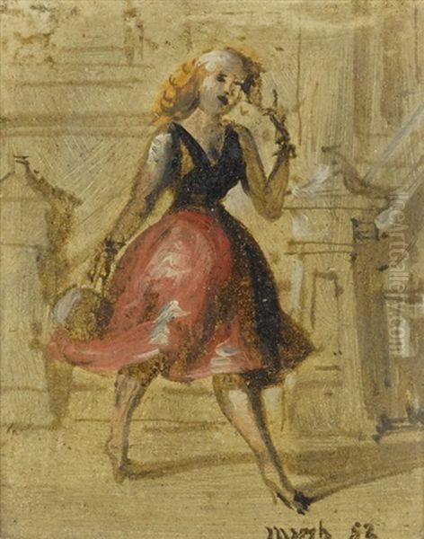 A Young Woman Walking On A New York City Street - view 1