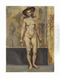 Untitled (nude In Hat) by Reginald Marsh