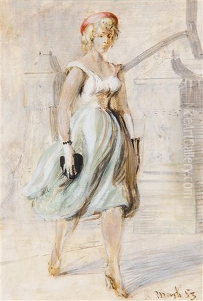 Girl In Blue Skirt And A 14th Street Shopper (a Double-sided Work) - view 1