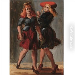 On The Sidewalk by Reginald Marsh