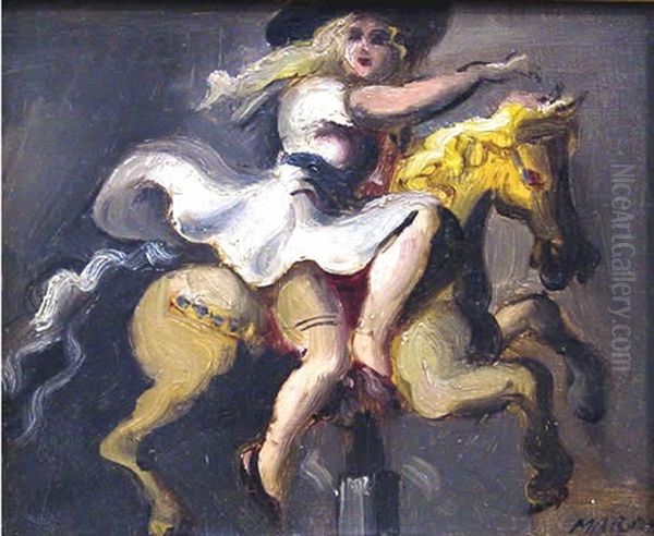 Girl On Carousel Or Girl On Merry-go-round - view 1
