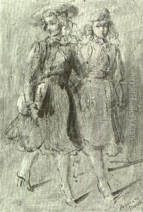 Two City Strollers by Reginald Marsh