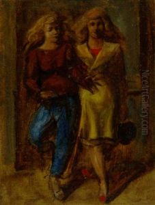 Two Women Walking by Reginald Marsh