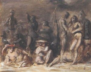 Beach Scene: Two Women Walking by Reginald Marsh