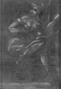 Untitled (seated Woman With Newspaper) by Reginald Marsh
