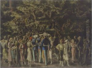 Evening, Central Park (marines In Central Park) by Reginald Marsh