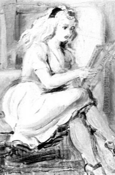 Girl With Newspaper - view 1