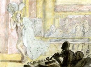 Burlesque Show And Coney Island by Reginald Marsh