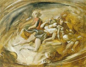 Girls On A Cyclone, Coney Island by Reginald Marsh