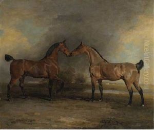 The Carriage Horses Of Albemarle Bertie, 9th Earl Of Lindsey, At Grass The Carriage Horses Of Albemarle Bertie, 9th Earl Of Lindsey, At Grass