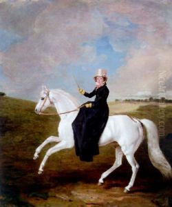 Portrait Of Mary Musters On A Grey Horse by Benjamin Marshall