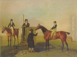 "grimalkin," With Jockey Up, With Other Figures At Newmarket by Benjamin Marshall