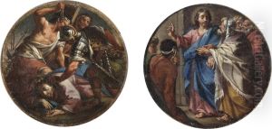 Christ Carrying The Cross; And The Tribute Money by Bernardo Strozzi