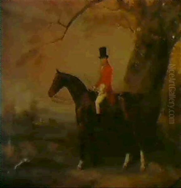 A Gentleman On His Bay Hunter In A Landscape - view 1