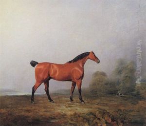 A Chestnut Horse Standing In A Landscape by Benjamin Marshall