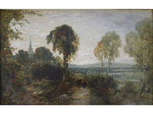 Figures On A Country Paith, A Town Beyond by Charles Marshall