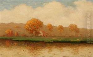 River Landscape, Autumn River Landscape, Autumn