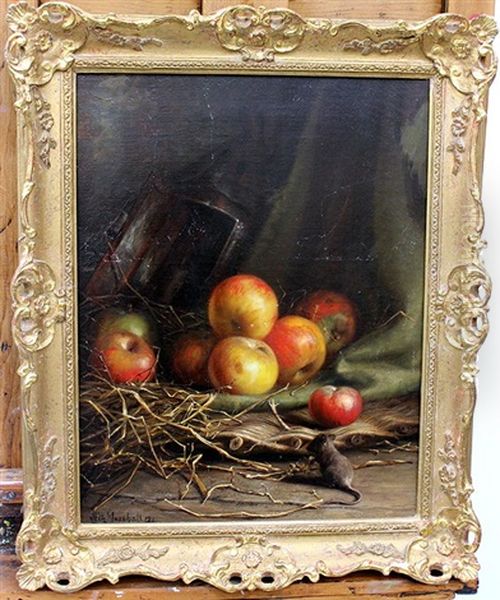 A Still Life With A Mouse Seated Before Apples And A Lantern - view 1
