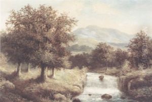 An Extensive Hilly Summer Landscape With Rapids In The Foreground