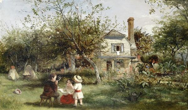 Children Playing In The Orchard - view 1