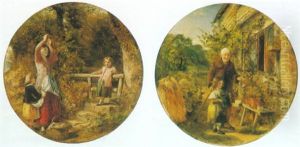 Picking Berries (+ The Young Gardener; Pair) by Thomas Falcon Marshall