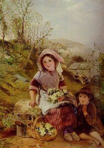 Gathering Primroses by Thomas Falcon Marshall
