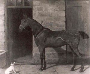 A Horse Outside A Stable by William Elstob Marshall