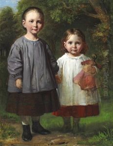 Two Little Girls by Wilhelm Nicolai Marstrand
