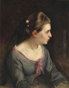 Portrait Of The Painter Jorgen Roed's Daughter Helene Roed, Married Nyblom (1843-1926) by Wilhelm Nicolai Marstrand