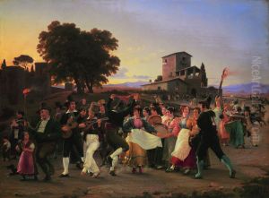 Merriment Outside The Walls Of Rome An October Evening