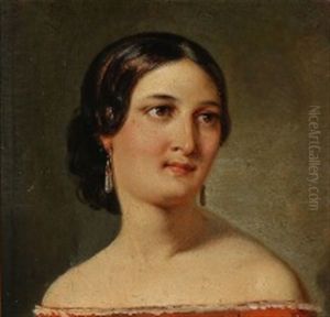Portrait Of An Italian Woman With Drop Shaped Earrings Portrait Of An Italian Woman With Drop Shaped Earrings