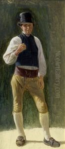 Studie Eines Stehenden Italieners In Tracht by Wilhelm Nicolai Marstrand