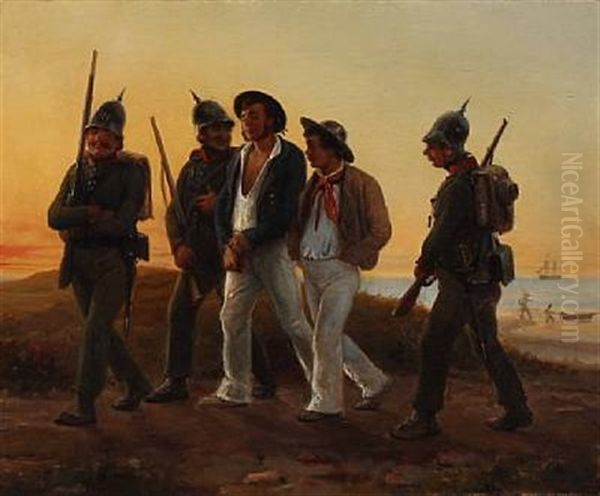 Matroserne Schroder Og Jensen, Der Fra Briggen Najaden Er Roet Ind Til Slesvig For At Rekognoscere Og Taget Til Fange Af Insurgenterne, Fortaeller Lystige Historier For At Faa Lejlighed Til At Undslippe - view 1