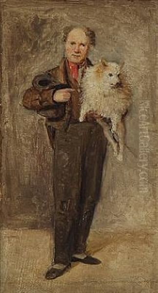 A Man With A Dog In His Arms - view 1