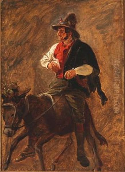 An Italian Donkey Rider (study For Sct. Antoniusfesten I Rom) - view 1