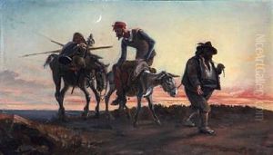Don Quijote Der Hjemfores Af Bonden, Hans Nabo, Efter At Han Er Blevet Gjennempryglet Af Muldaeseldriveren Paa Hans Forste Udflugt
