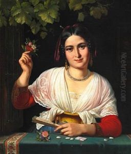 En Albanerinde I Carnevalet by Wilhelm Nicolai Marstrand