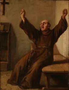 En Munk Der Keder Sig I Sin Celle by Wilhelm Nicolai Marstrand