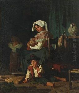 Interior With Italian Family by Wilhelm Nicolai Marstrand
