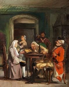 Scene From The Comedy Barselstuen By Ludvig Holberg