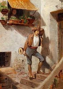 En Forgaeves Ventende Frier by Wilhelm Nicolai Marstrand