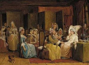 Studie Til Barelsstuen by Wilhelm Nicolai Marstrand