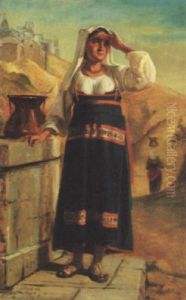 Hvilende Italienerinde by Wilhelm Nicolai Marstrand