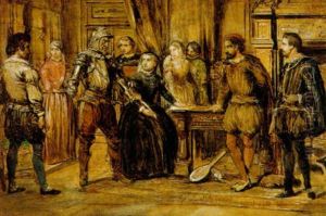 Interior Med Personer I Renaessancedragter by Wilhelm Nicolai Marstrand