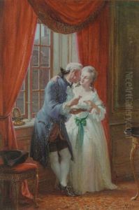 Et Ungt Aegtepar. Kronprins Frederik (senere Frederik V) Og Kronprinsesse Louise I Deres Bolig Pa Charlottenborg Et Ungt Aegtepar. Kronprins Frederik (senere Frederik V) Og Kronprinsesse Louise I Deres Bolig Pa Charlottenborg