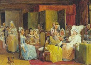 Scene Fra Ludvig Holbergs Komedie Barselsstuen