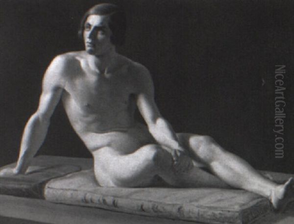Academic Study Of A Male Nude - view 1