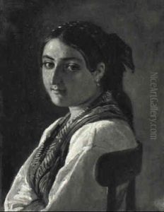 Siddende Pige Fra Capri by Wilhelm Nicolai Marstrand